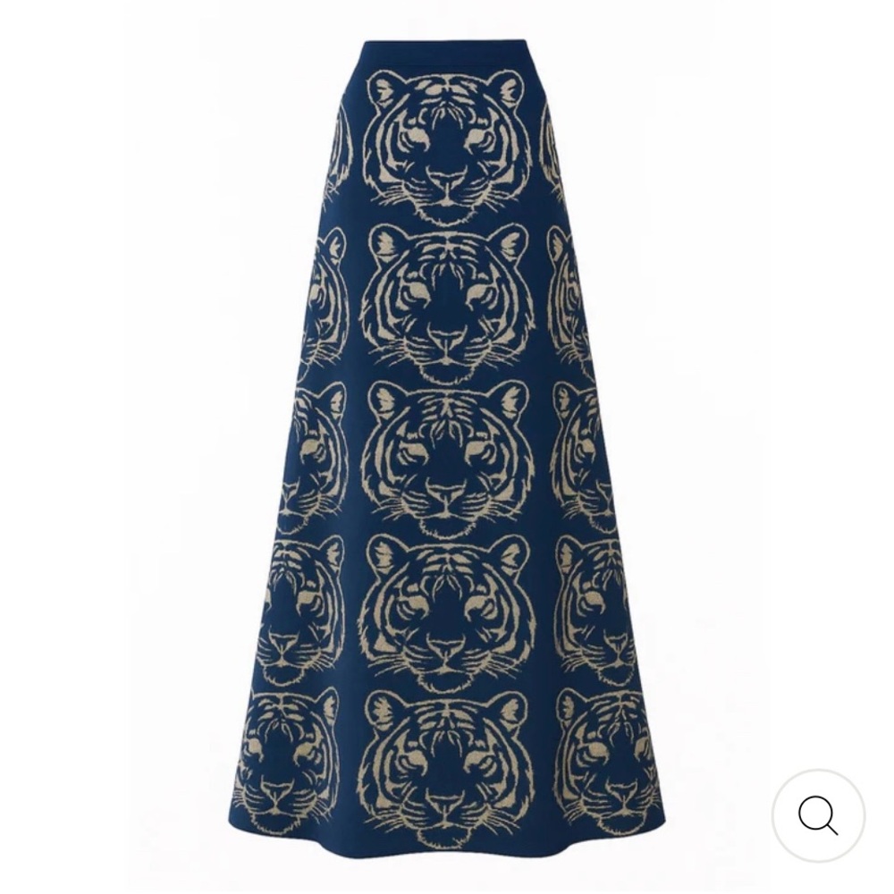 NWT Oxknit Blue Tiger Vintage Knit Skirt size SMALL